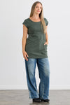 Women's Organic Cotton Cap Sleeve Tunic with Pockets - Balsam