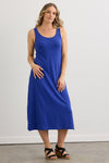 Women's 100% Organic Cotton Midi Tank Dress - Cobalt
