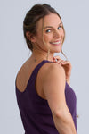 Women's 100% Organic Cotton Midi Tank Dress - Eggplant
