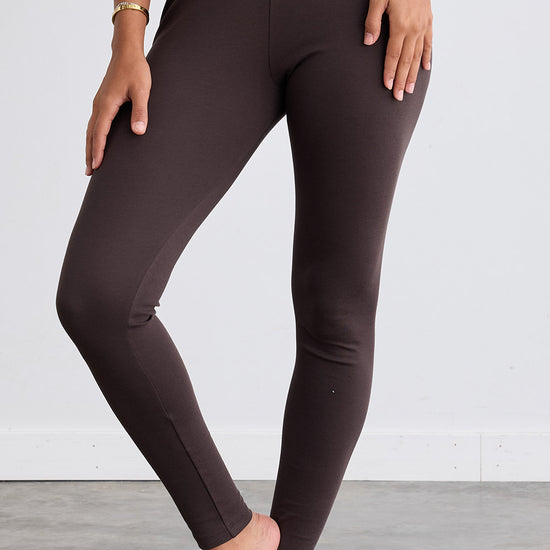 Women's Organic 100% Cotton Leggings - Dark Chocolate