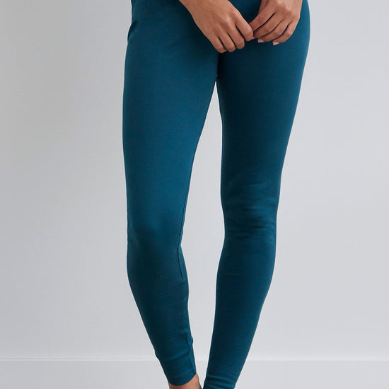 Women's Organic 100% Cotton Leggings - Deep Teal