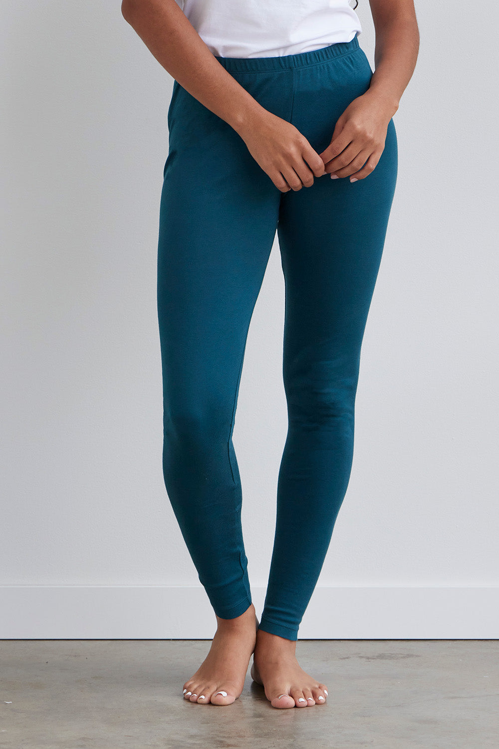 Women's Organic 100% Cotton Leggings - Deep Teal
