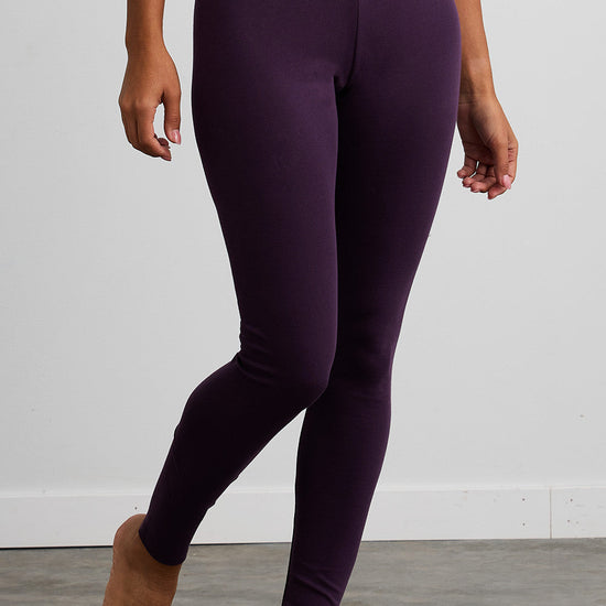 Women's Organic 100% Cotton Leggings - Eggplant