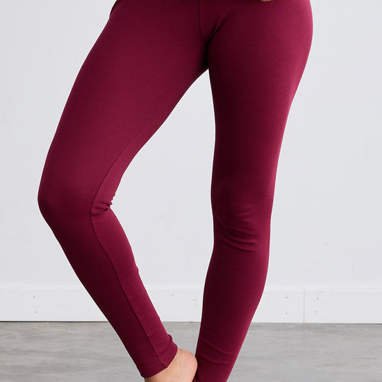 Women's Organic 100% Cotton Leggings - Wine