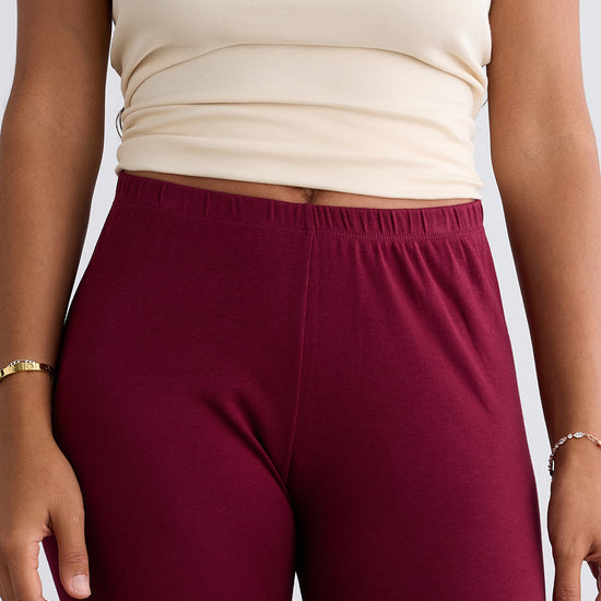 Women's Organic 100% Cotton Leggings - Wine