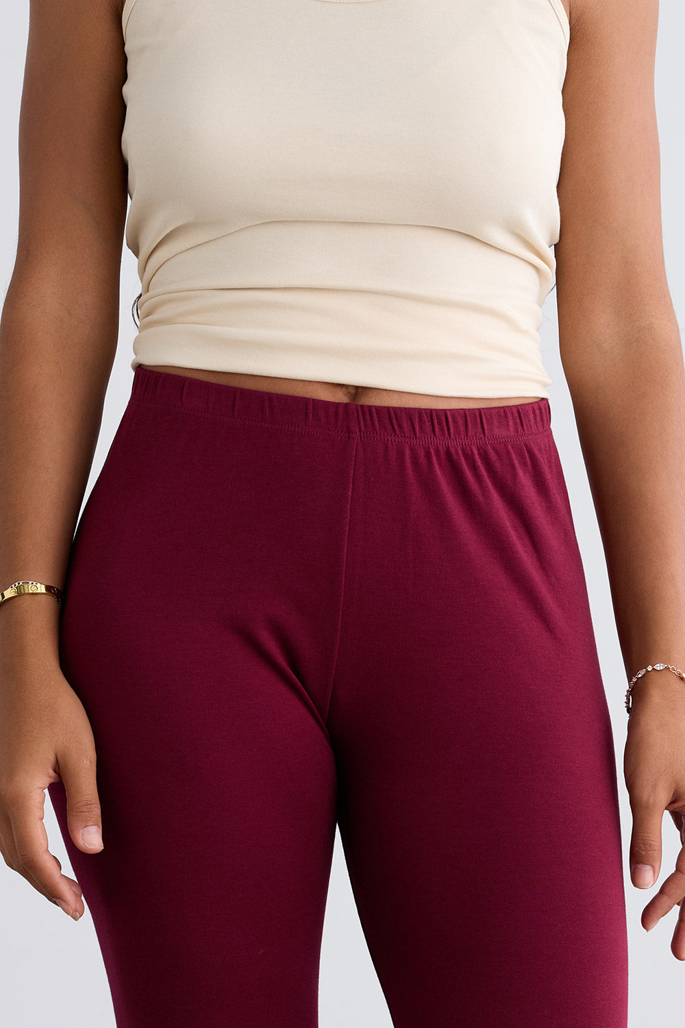 Women's Organic 100% Cotton Leggings - Wine