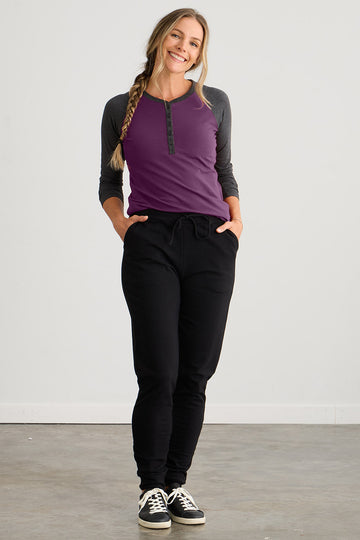 Women's Organic Cotton Joggers - Black
