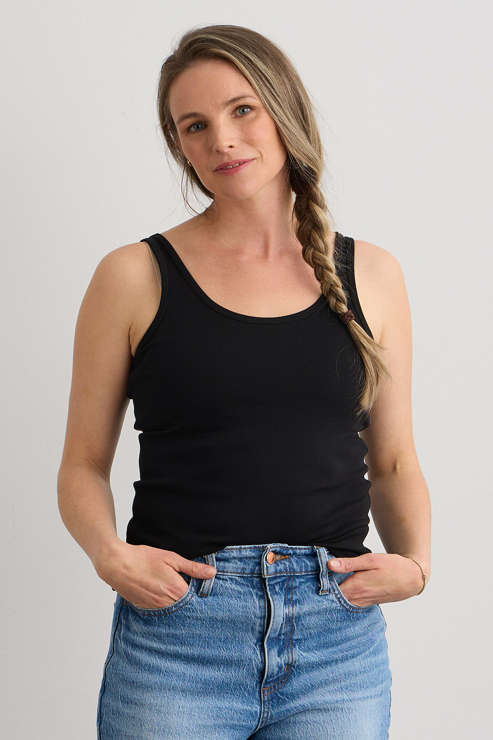 Women's Luxe 100% Organic Cotton Tank Top - Black