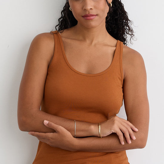 Women's Luxe 100% Organic Cotton Tank Top - Cinnamon
