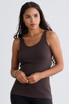 Women's Luxe 100% Organic Cotton Tank Top - Dark Chocolate