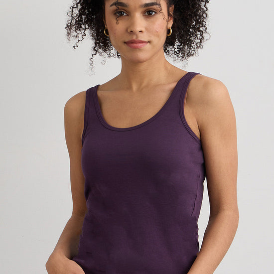 Women's Luxe 100% Organic Cotton Tank Top - Eggplant