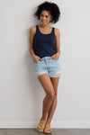 Women's Luxe 100% Organic Cotton Tank Top - Midnight Navy