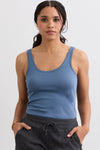 Women's Luxe 100% Organic Cotton Tank Top - Storm Blue