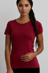 Women's Luxe 100% Organic Cotton Jewel Neck Tee - Bonfire