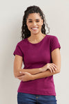 Women's Luxe 100% Organic Cotton Jewel Neck Tee - Boysenberry