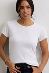 Women's Luxe 100% Organic Cotton Jewel Neck Tee - White