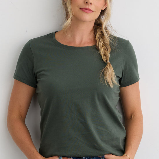 Women's 100% Organic Cotton Relaxed Crew Neck T-shirt - Balsam