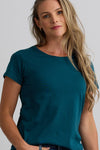 Women's 100% Organic Cotton Relaxed Crew Neck T-shirt - Deep Teal