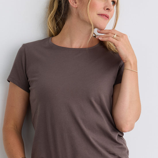 Women's 100% Organic Cotton Relaxed Crew Neck T-shirt - Iron