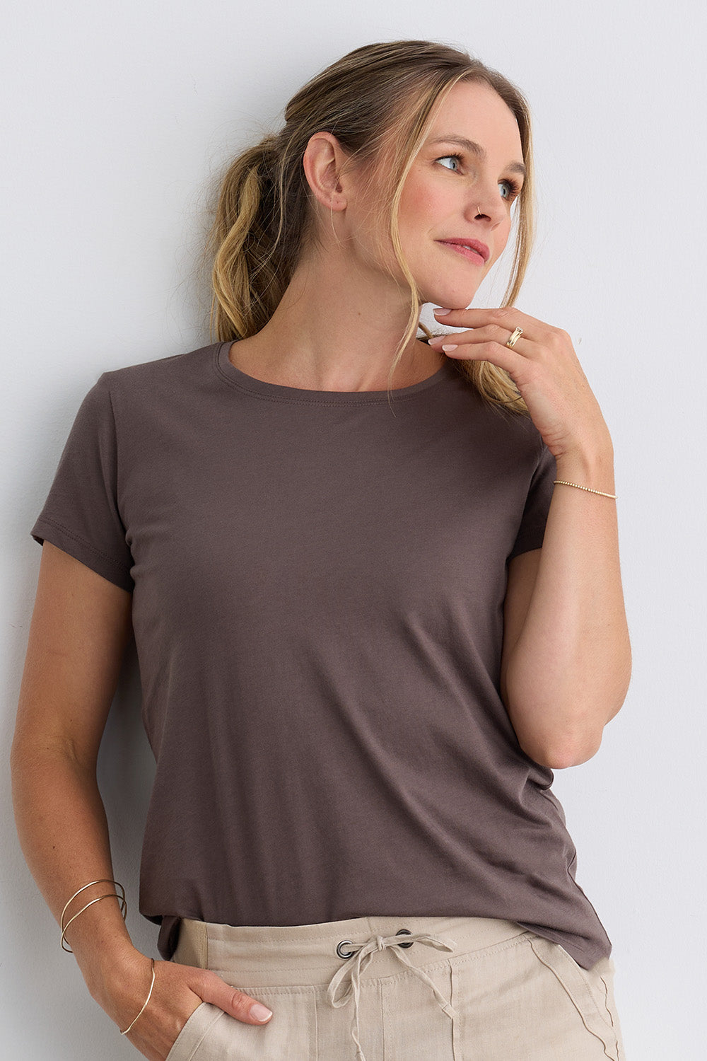 Women's 100% Organic Cotton Relaxed Crew Neck T-shirt - Iron