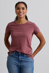 Women's 100% Organic Cotton Relaxed Crew Neck T-shirt - Soft Plum