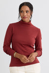 Women's Luxe 100% Organic Cotton Turtleneck - Auburn