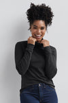 Women's Luxe 100% Organic Cotton Turtleneck - Black