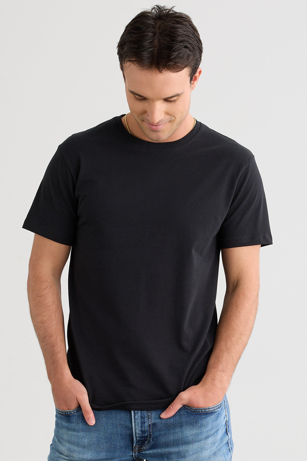 Men's Organic Cotton Crew Neck T-Shirt - Black