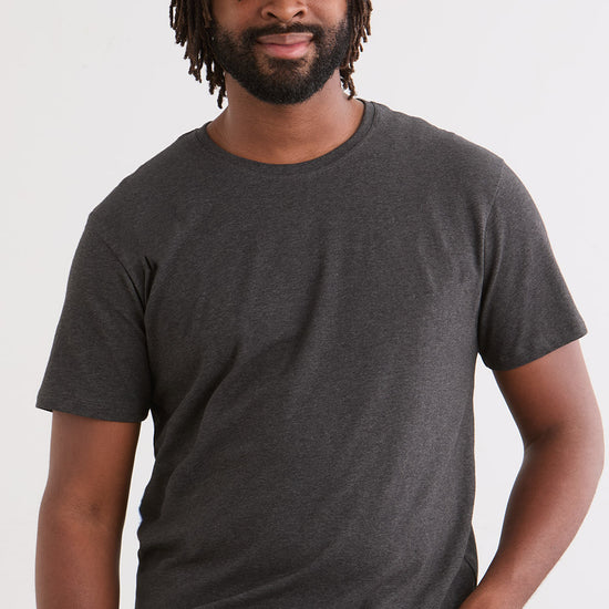 Men's Organic Cotton Crew Neck T-Shirt - Dark Charcoal Heather
