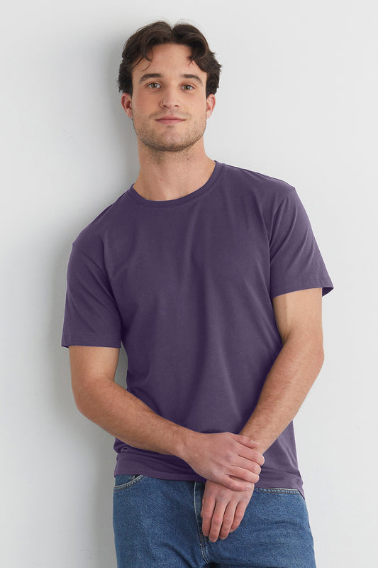 Men's Organic Cotton Crew Neck T-Shirt - Purple Twilight