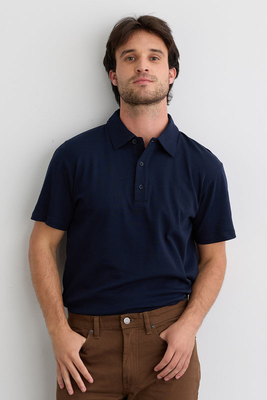 Men's 100% Organic Cotton Polo Shirt - Dark Navy