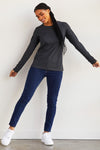 Women's 100% Organic Cotton Relaxed Long Sleeve Crew Neck T-Shirt - Dark Charcoal Heather