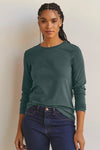 Women's 100% Organic Cotton Relaxed Long Sleeve Crew Neck T-Shirt - Balsam