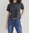 Women's Organic 100% Cotton Relaxed Crop T-shirt - Dark Charcoal Heather