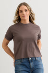Women's Organic 100% Cotton Relaxed Crop T-shirt - Iron