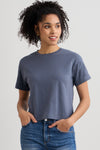 Women's Organic 100% Cotton Relaxed Crop T-shirt - Slate
