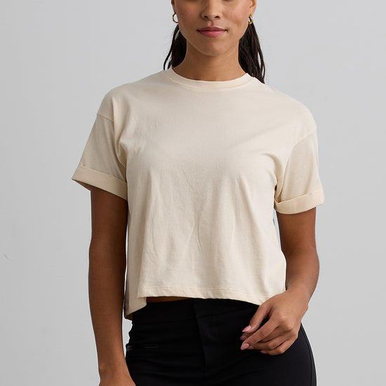 Women's Organic 100% Cotton Relaxed Crop T-shirt - Undyed