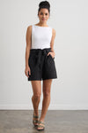 Women's Organic French Terry High Waist Shorts - Black