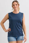 Women's 100% Organic Cotton Sleeveless Tee - Indigo