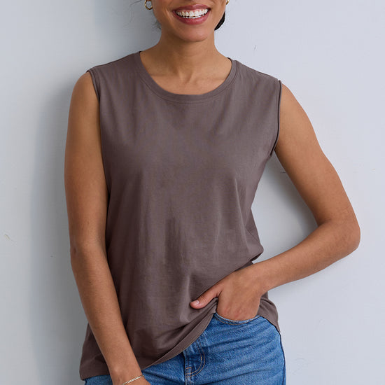Women's 100% Organic Cotton Sleeveless Tee - Iron