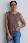 Women's 100% Organic Cotton Sleeveless Tee - Iron