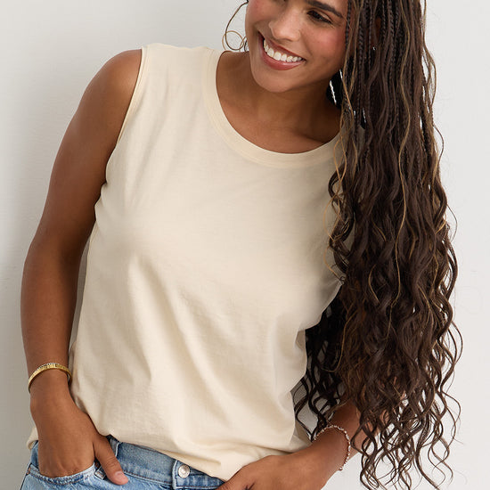 Women's 100% Organic Cotton Sleeveless Tee - Undyed