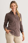 Women's 100% Organic Cotton Knit Button Down Shirt - Iron