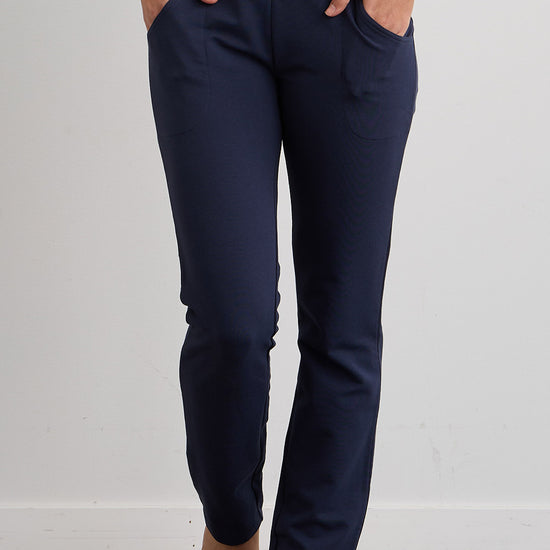 Women's Organic Knit Pants with Pockets - Midnight Navy