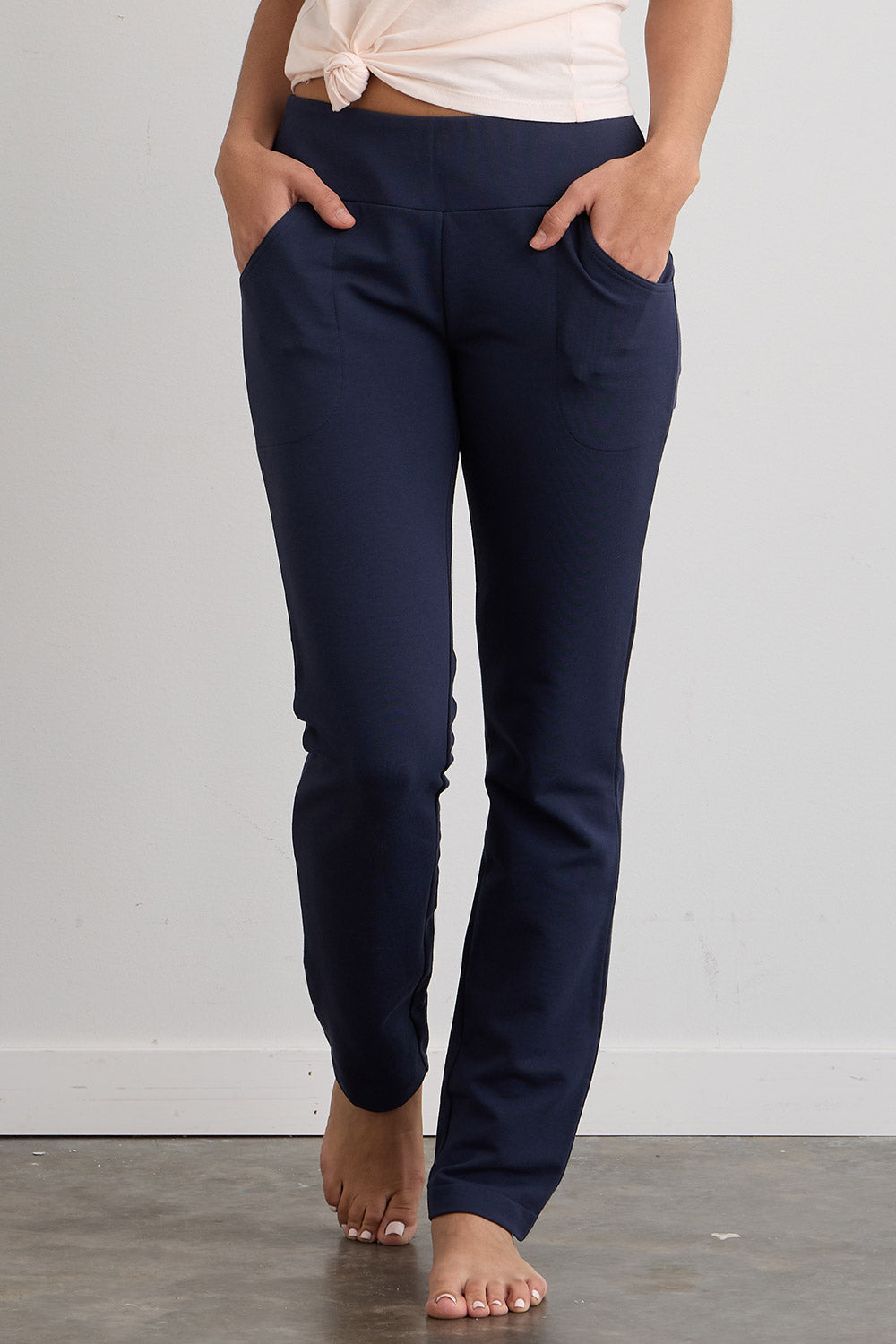 Women's Organic Knit Pants with Pockets - Midnight Navy