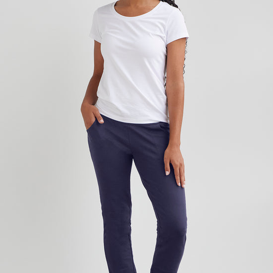 Women's Organic Knit Pants with Pockets - Midnight Navy