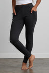 Women's Organic 100% Cotton Leggings with Pockets - Dark Charcoal Heather
