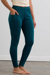 Women's Organic 100% Cotton Leggings with Pockets - Deep Teal