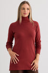 Women's Luxe 100% Organic Cotton High-Neck Tunic - Auburn