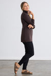 Women's Luxe 100% Organic Cotton High-Neck Tunic - Dark Chocolate